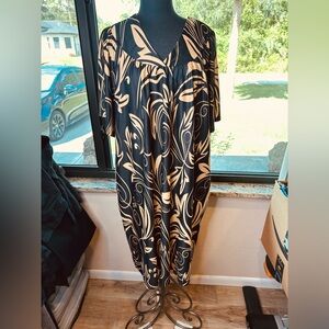 Anthony Richards House Dress Black & TanPockets Sweetheart Neckline Size 2X